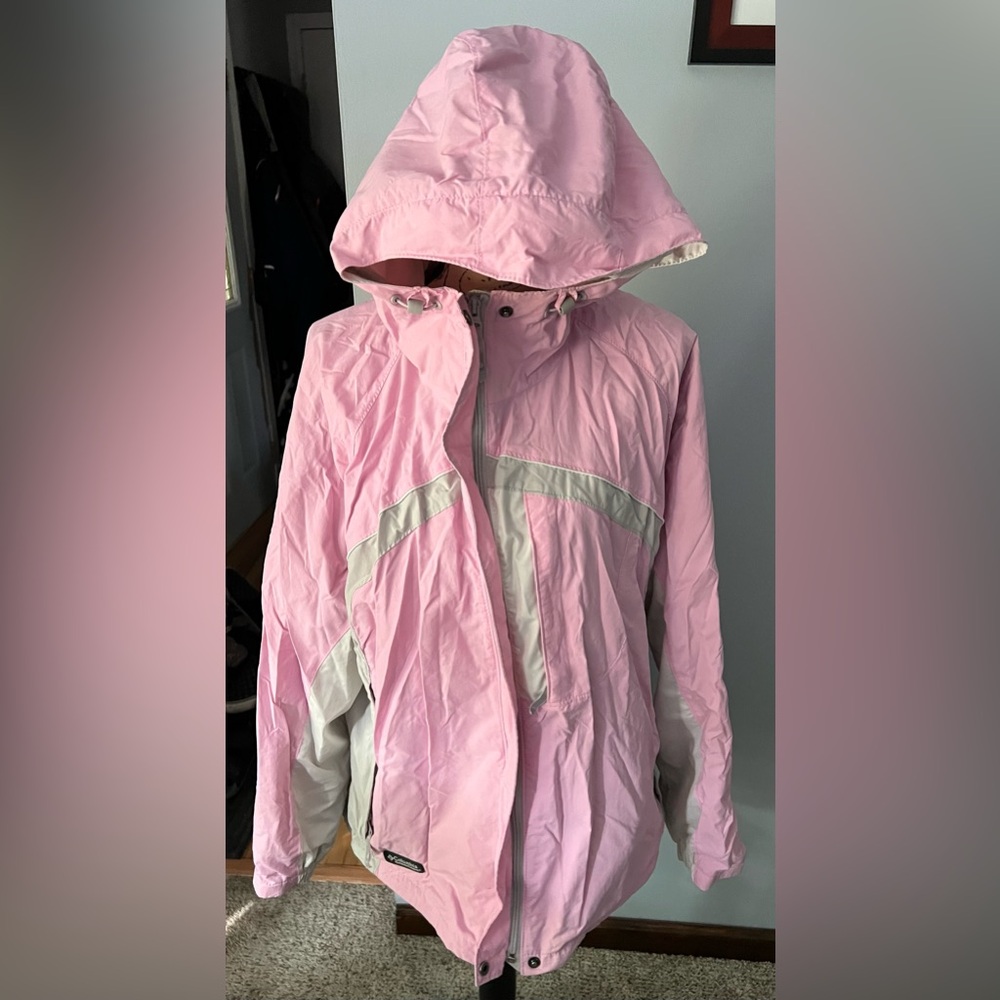 Columbia pink light weight coat 2x